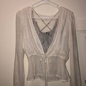 Sage the label blue and white top